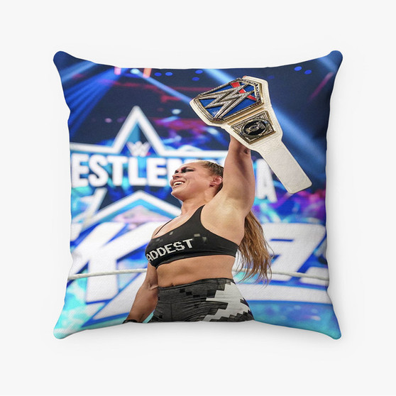 Pastele Ronda Rousey WWE Wrestle Mania Champion jpeg Custom Pillow Case Awesome Personalized Spun Polyester Square Pillow Cover Decorative Cushion Bed Sofa Throw Pillow Home Decor