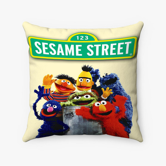 Pastele Sesame Street TV Series Custom Pillow Case Awesome Personalized Spun Polyester Square Pillow Cover Decorative Cushion Bed Sofa Throw Pillow Home Decor