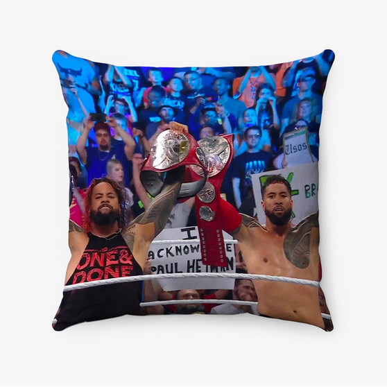 Pastele The Usos WWE Wrestle Mania Custom Pillow Case Awesome Personalized Spun Polyester Square Pillow Cover Decorative Cushion Bed Sofa Throw Pillow Home Decor