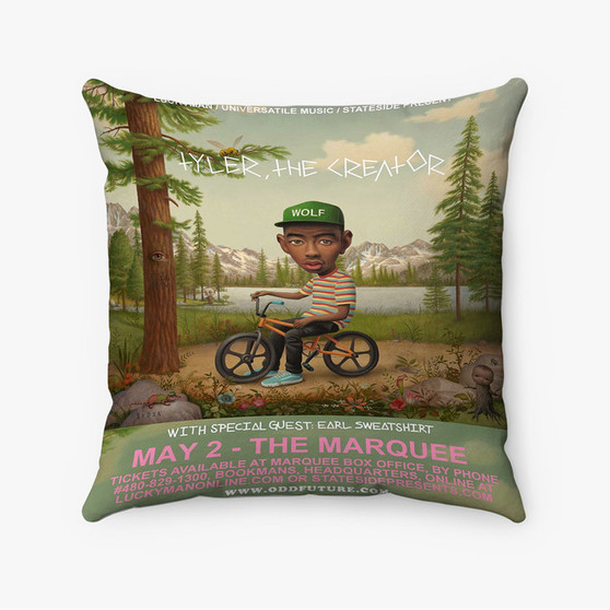 Pastele Tyler The Creator Poster Custom Pillow Case Awesome Personalized Spun Polyester Square Pillow Cover Decorative Cushion Bed Sofa Throw Pillow Home Decor