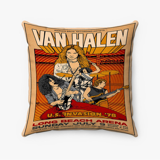 Pastele Van Halen Tour Custom Pillow Case Awesome Personalized Spun Polyester Square Pillow Cover Decorative Cushion Bed Sofa Throw Pillow Home Decor