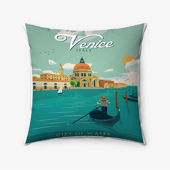 Pastele Venice Italy City Of Water Custom Pillow Case Awesome Personalized Spun Polyester Square Pillow Cover Decorative Cushion Bed Sofa Throw Pillow Home Decor