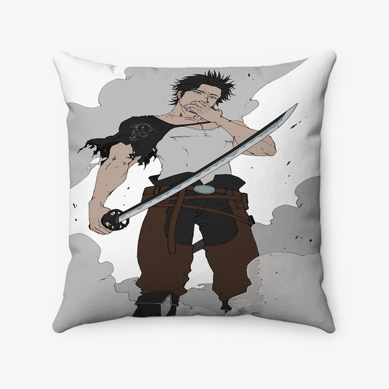 Pastele Yami Sukehiro Black Clover Sword of The Wizard King Custom Pillow Case Awesome Personalized Spun Polyester Square Pillow Cover Decorative Cushion Bed Sofa Throw Pillow Home Decor