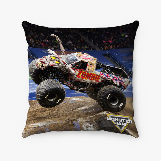 Pastele Zombie Monster Truck Custom Pillow Case Awesome Personalized Spun Polyester Square Pillow Cover Decorative Cushion Bed Sofa Throw Pillow Home Decor