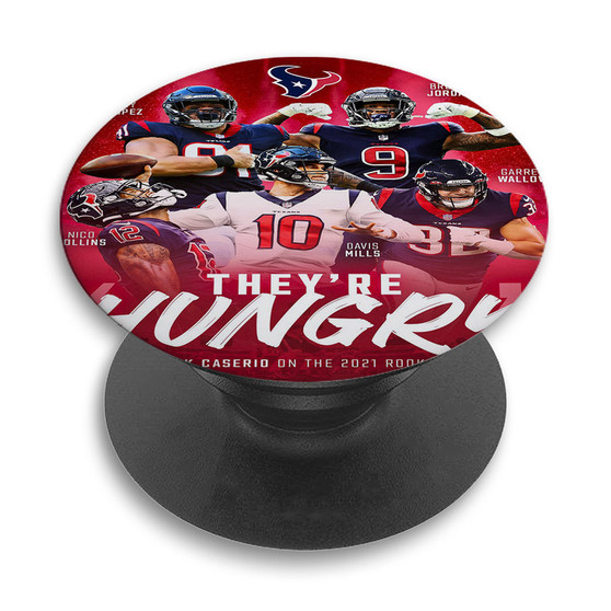 Pastele Houston Texans NFL 2022 Custom PopSockets Awesome Personalized Phone Grip Holder Pop Up Stand Out Mount Grip Standing Pods Apple iPhone Samsung Google Asus Sony Phone Accessories