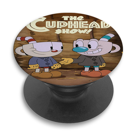 Pastele The Cuphead Show Cartoon Custom PopSockets Awesome Personalized Phone Grip Holder Pop Up Stand Out Mount Grip Standing Pods Apple iPhone Samsung Google Asus Sony Phone Accessories