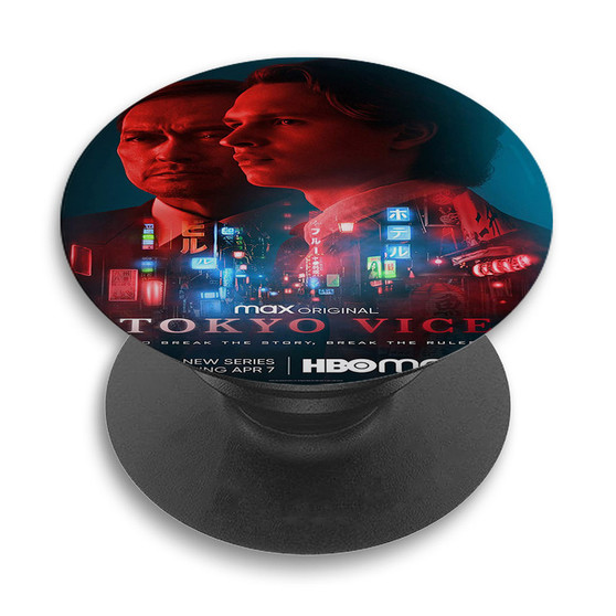 Pastele Tokyo Vice Custom PopSockets Awesome Personalized Phone Grip Holder Pop Up Stand Out Mount Grip Standing Pods Apple iPhone Samsung Google Asus Sony Phone Accessories