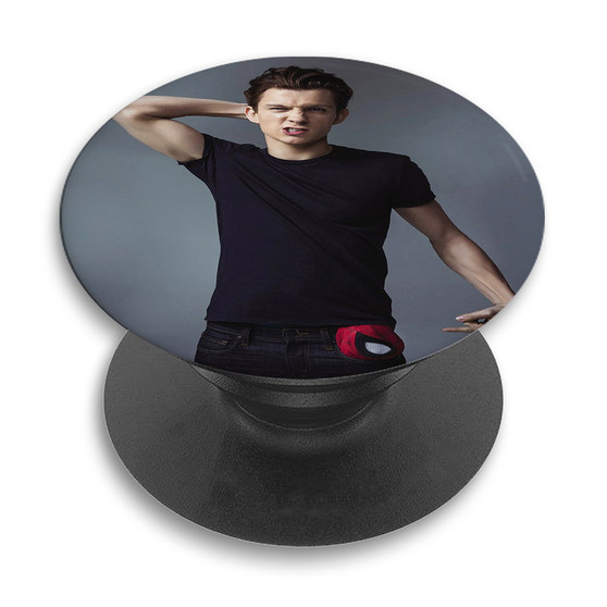 Pastele Tom Holland Custom PopSockets Awesome Personalized Phone Grip Holder Pop Up Stand Out Mount Grip Standing Pods Apple iPhone Samsung Google Asus Sony Phone Accessories