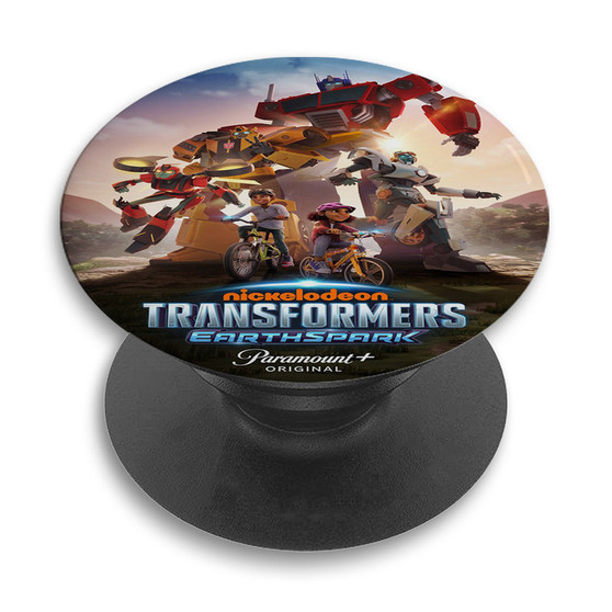 Pastele Transformers Earth Spark Custom PopSockets Awesome Personalized Phone Grip Holder Pop Up Stand Out Mount Grip Standing Pods Apple iPhone Samsung Google Asus Sony Phone Accessories