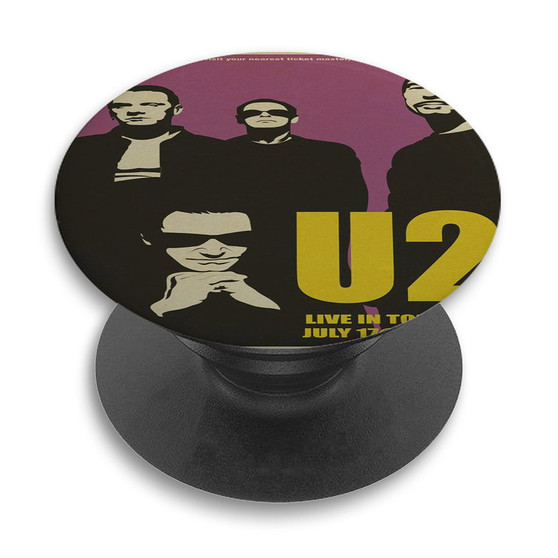 Pastele U2 Vintage Custom PopSockets Awesome Personalized Phone Grip Holder Pop Up Stand Out Mount Grip Standing Pods Apple iPhone Samsung Google Asus Sony Phone Accessories