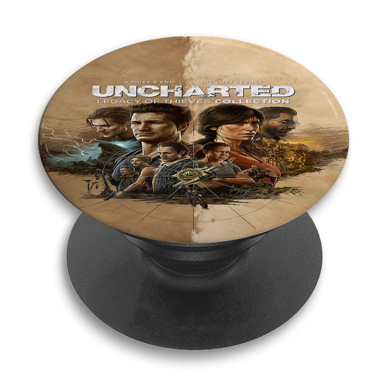 Pastele Uncharted Legacy of Thieves Collection Custom PopSockets Awesome Personalized Phone Grip Holder Pop Up Stand Out Mount Grip Standing Pods Apple iPhone Samsung Google Asus Sony Phone Accessories