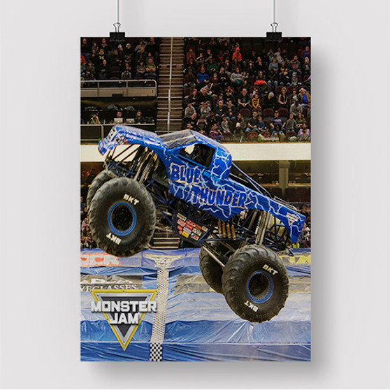 Pastele Blue Thunder Monster Truck Custom Silk Poster Awesome Personalized Print Wall Decor 20 x 13 Inch 24 x 36 Inch Wall Hanging Art Home Decoration Posters