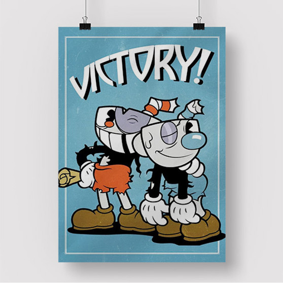 Pastele Cuphead Victory Custom Silk Poster Awesome Personalized Print Wall Decor 20 x 13 Inch 24 x 36 Inch Wall Hanging Art Home Decoration Posters