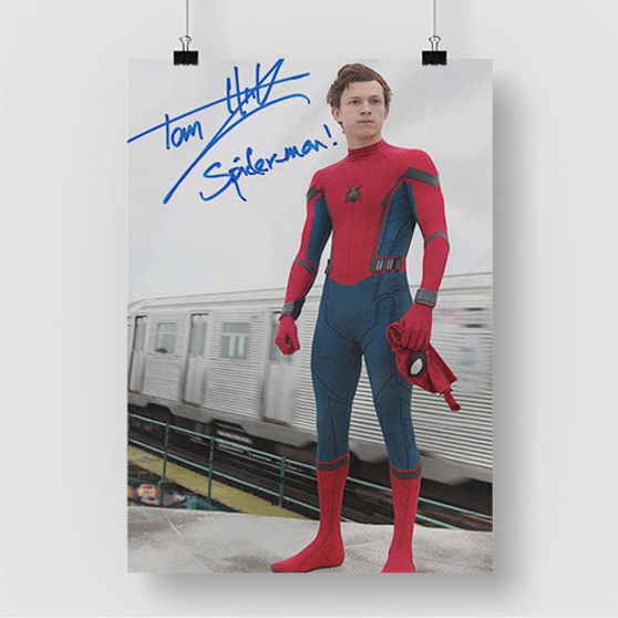 Pastele Tom Holland Spiderman Signed Custom Silk Poster Awesome Personalized Print Wall Decor 20 x 13 Inch 24 x 36 Inch Wall Hanging Art Home Decoration Posters
