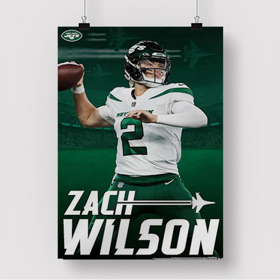 Pastele Zach Wilson New York Jets Custom Silk Poster Awesome Personalized Print Wall Decor 20 x 13 Inch 24 x 36 Inch Wall Hanging Art Home Decoration Posters