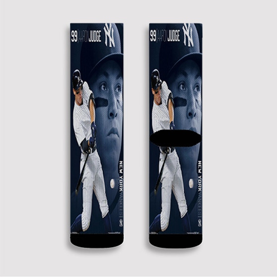 Pastele Aaron Judge New York Yankees Custom Socks Sublimation Awesome Printed Sports Elite Socks Polyester Cushioned Bottoms Gym Gymnastic Running Yoga School Skatebording Basketball Spandex