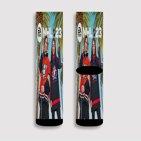 Pastele EA Sports NHL 23 Custom Socks Sublimation Awesome Printed Sports Elite Socks Polyester Cushioned Bottoms Gym Gymnastic Running Yoga School Skatebording Basketball Spandex