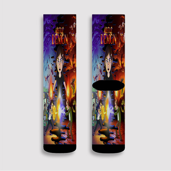 Pastele Little Demon Custom Socks Sublimation Awesome Printed Sports Elite Socks Polyester Cushioned Bottoms Gym Gymnastic Running Yoga School Skatebording Basketball Spandex