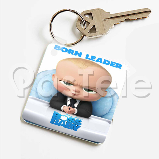 Boss Baby Custom Keychain Key Ring Jewelry Necklaces Pendant Two Sides