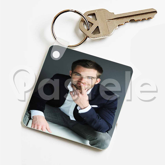 Chris Pine Custom Keychain Key Ring Jewelry Necklaces Pendant Two Sides
