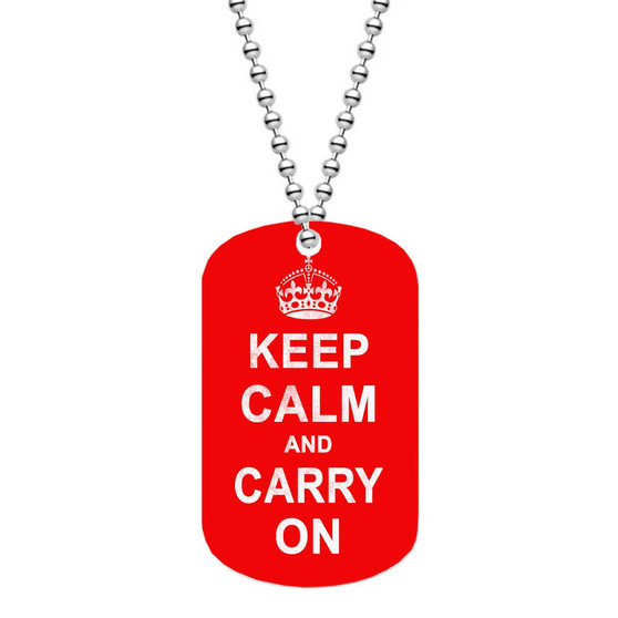 Keep Calm and Carry On Custom Military Dog Tag ID Name Tag Pet Tag Jewelry Necklaces