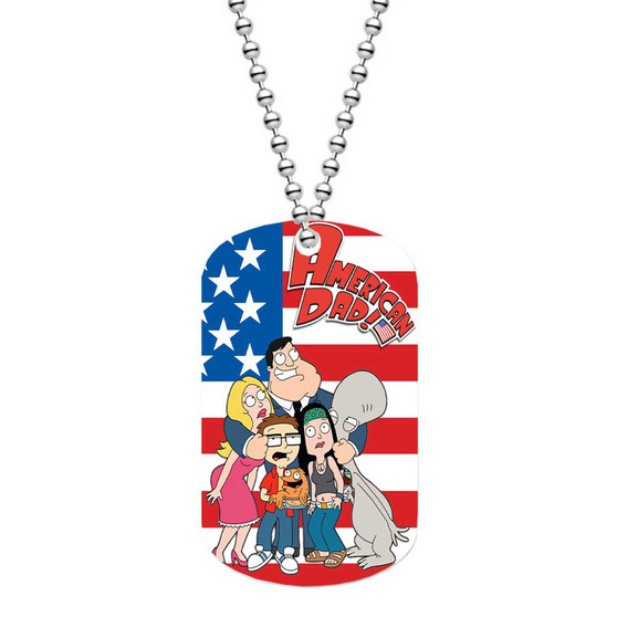 American Dad Art Custom Military Dog Tag ID Name Tag Pet Tag Jewelry Necklaces