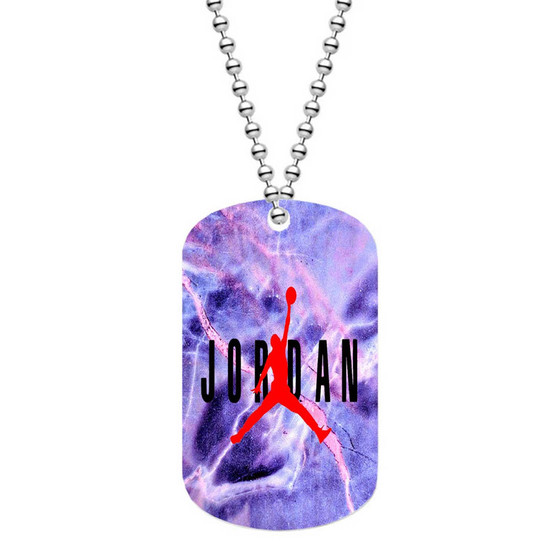 Jordan Purple Marble Custom Military Dog Tag ID Name Tag Pet Tag Jewelry Necklaces