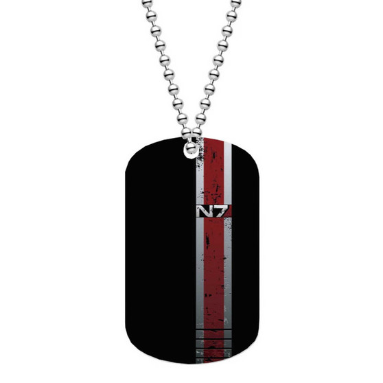 N7 Mass Effect Battle Damaged Armor Stripe Custom Military Dog Tag ID Name Tag Pet Tag Jewelry Necklaces