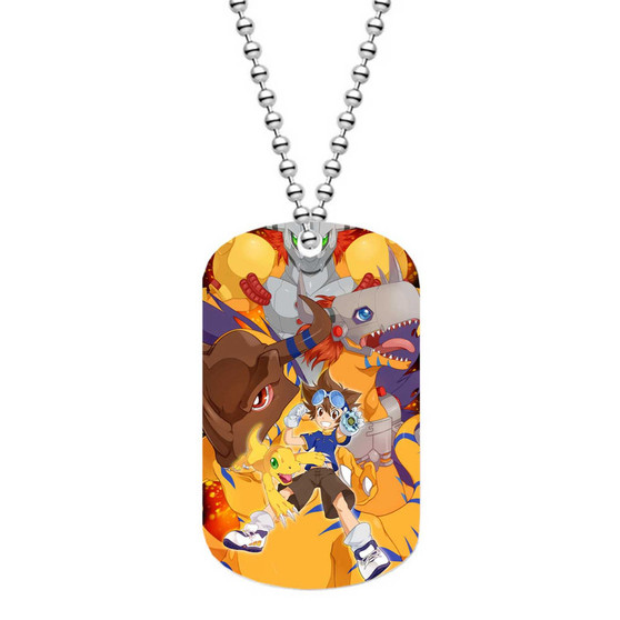 Digimon Guilmon Custom Military Dog Tag Plate ID Name Tag Pet Tag Jewelry Necklaces