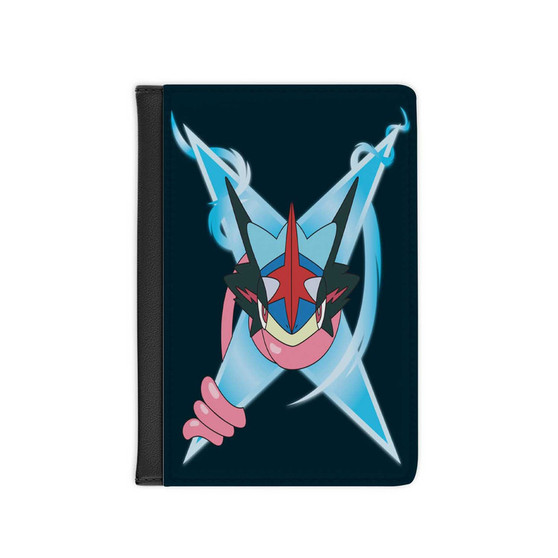 Pastele Greninja Pokemon Leather Custom Passport Cover Accessory Gift for Traveler Card Holder and Credit Card ID Holder