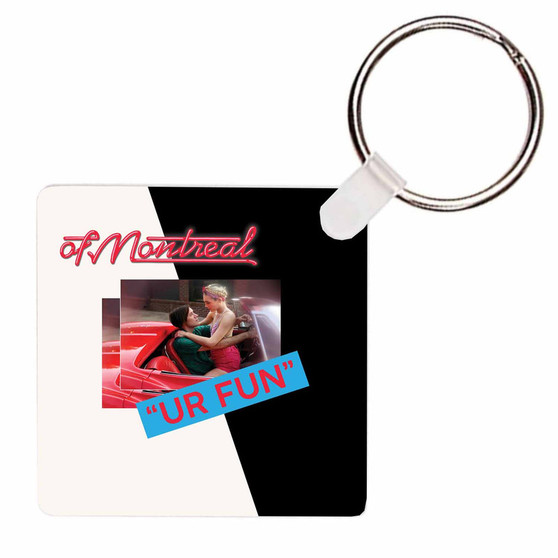 Pastele Of Montreal Ur Fun Custom Square Keychain Key Ring Gift for Anniversary Gift Valentine's Day Jewelry Necklaces Pendant