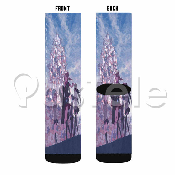 Pop in Q Custom Sublimation Printed Socks Polyester Acrylic Nylon Spandex