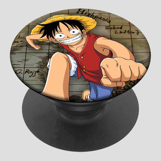 Pastele Luffy One Piece Custom Phone Grip Holder Pop-able Phone Stands Grip Finger Round Foldable Mobile Phone Holder Accessory