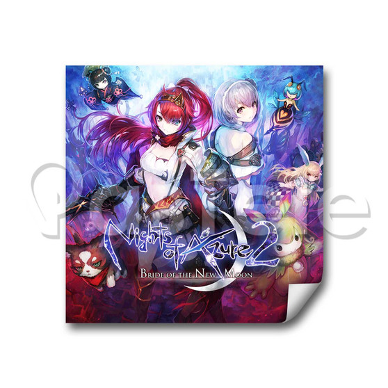 Nights of Azure 2 Bride of The New Moon Custom Stickers White Transparent Vinyl Decals