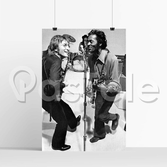 John Lennon and Chuck Berry Silk Poster Print Wall Decor 20 x 13 Inch 24 x 36 Inch