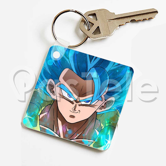 Gogeta Blue Custom Keychain Jewelry Necklaces Pendant Two Sides Key