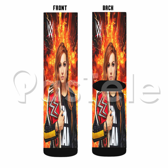 Becky Lynch WWE Custom Sublimation Personalized Printed Socks Polyester Acrylic Nylon Spandex