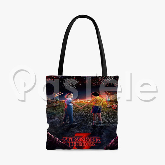 204 Stranger 13 Things 3 Custom Personalized Tote Polyester Cotton Bags Unisex