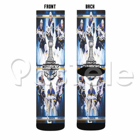 Saint Louis Blues NHL Finals Champions Custom Personalized Sublimation Printed Socks Polyester Acrylic Nylon Spandex