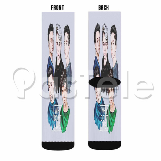 Why Don t We 2 Custom Personalized Sublimation Printed Socks Polyester Acrylic Nylon Spandex