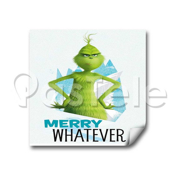 The Grinch Merry Whatever Custom Personalized Stickers White Transparent Vinyl Decals