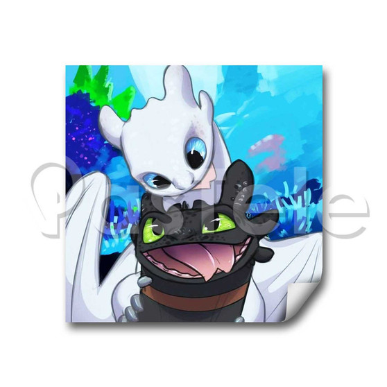 Toothless and Lightfury Custom Personalized Stickers White Transparent Vinyl Decals