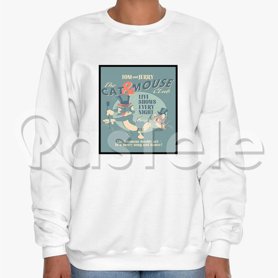 Tom and Jerry Cat and Mouse Club Custom Unisex Crewneck Sweatshirt Cotton Polyester Fabric Sweater