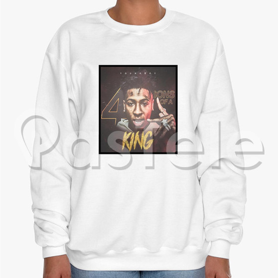 Youngboy Never Broke Again 4 Sons of a King Custom Unisex Crewneck Sweatshirt Cotton Polyester Fabric Sweater