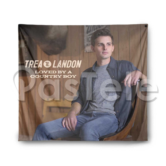 Trea Landon Loved by a Country Boy Custom Printed Silk Fabric Tapestry Indoor Wall Decor Hanging Home Art Decorative Wall Painting