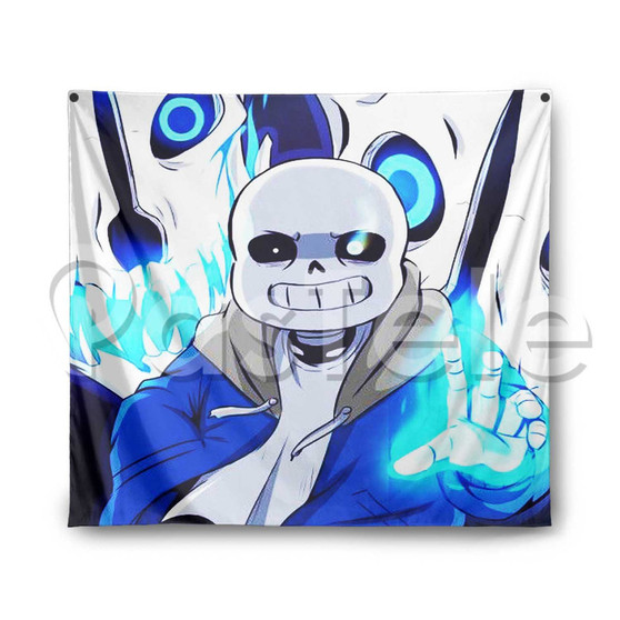 Undertale Sans Custom Printed Silk Fabric Tapestry Indoor Wall Decor Hanging Home Art Decorative Wall Painting
