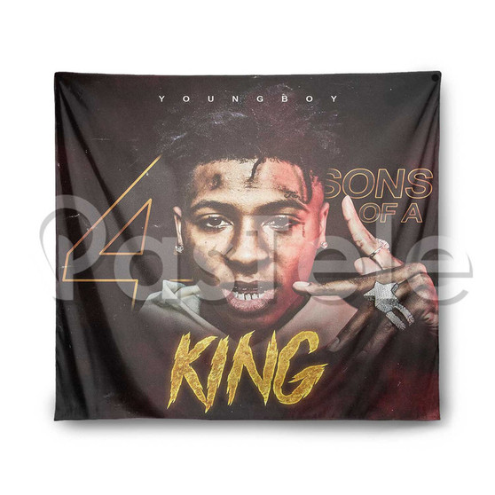 Youngboy Never Broke Again 4 Sons of a King Custom Printed Silk Fabric Tapestry Indoor Wall Decor Hanging Home Art Decorative Wall Painting