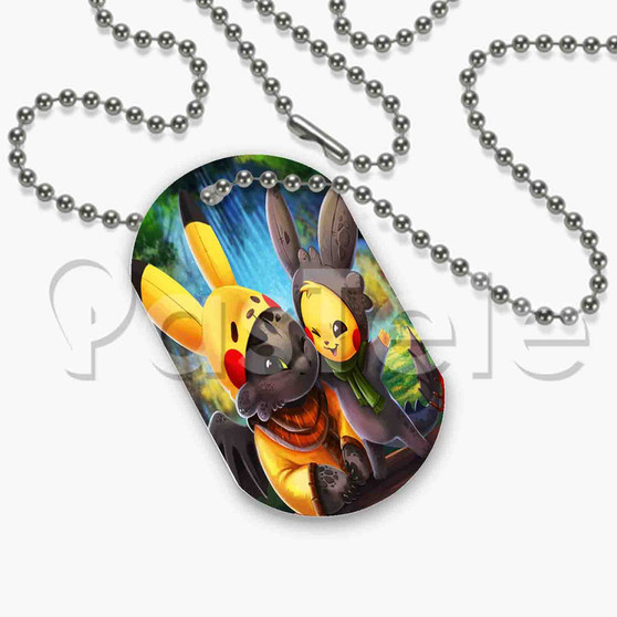 pikachu and toothless Custom Art Personalized Dog Tags ID Name Tag Pet Tag