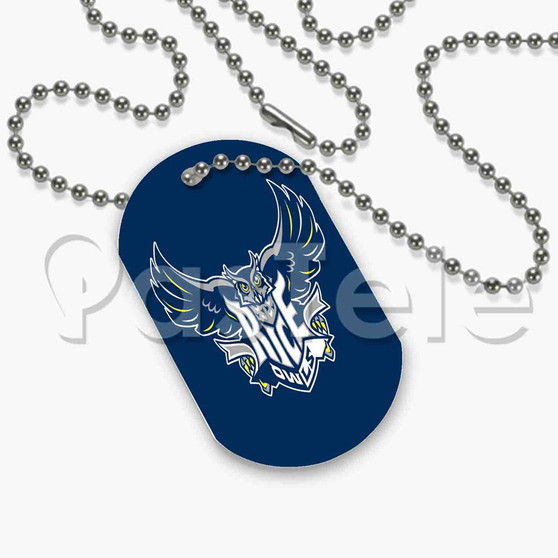 Rice Owls Custom Art Personalized Dog Tags ID Name Tag Pet Tag