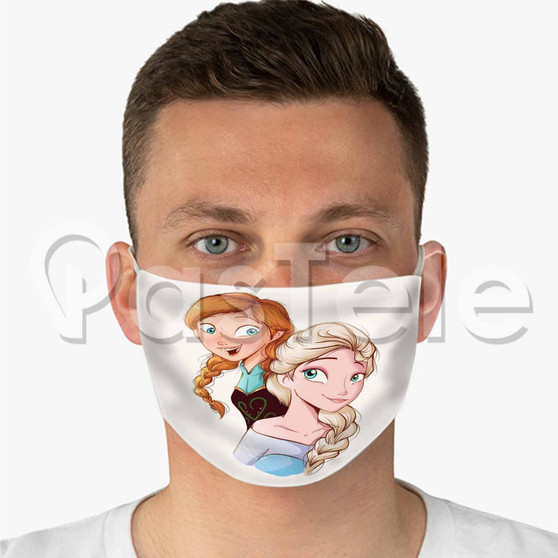 Frozen Anna and Elsa Custom Personalized Fabric Face Mask Polyester Two Layers Cloth